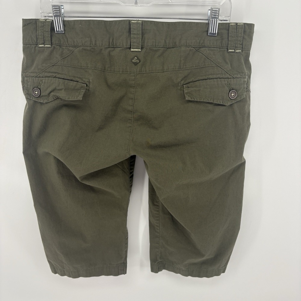 prAna Olive Green Cotton Capri Chino Pants Hiking Outdoor Women 10 - Picture 6 of 8